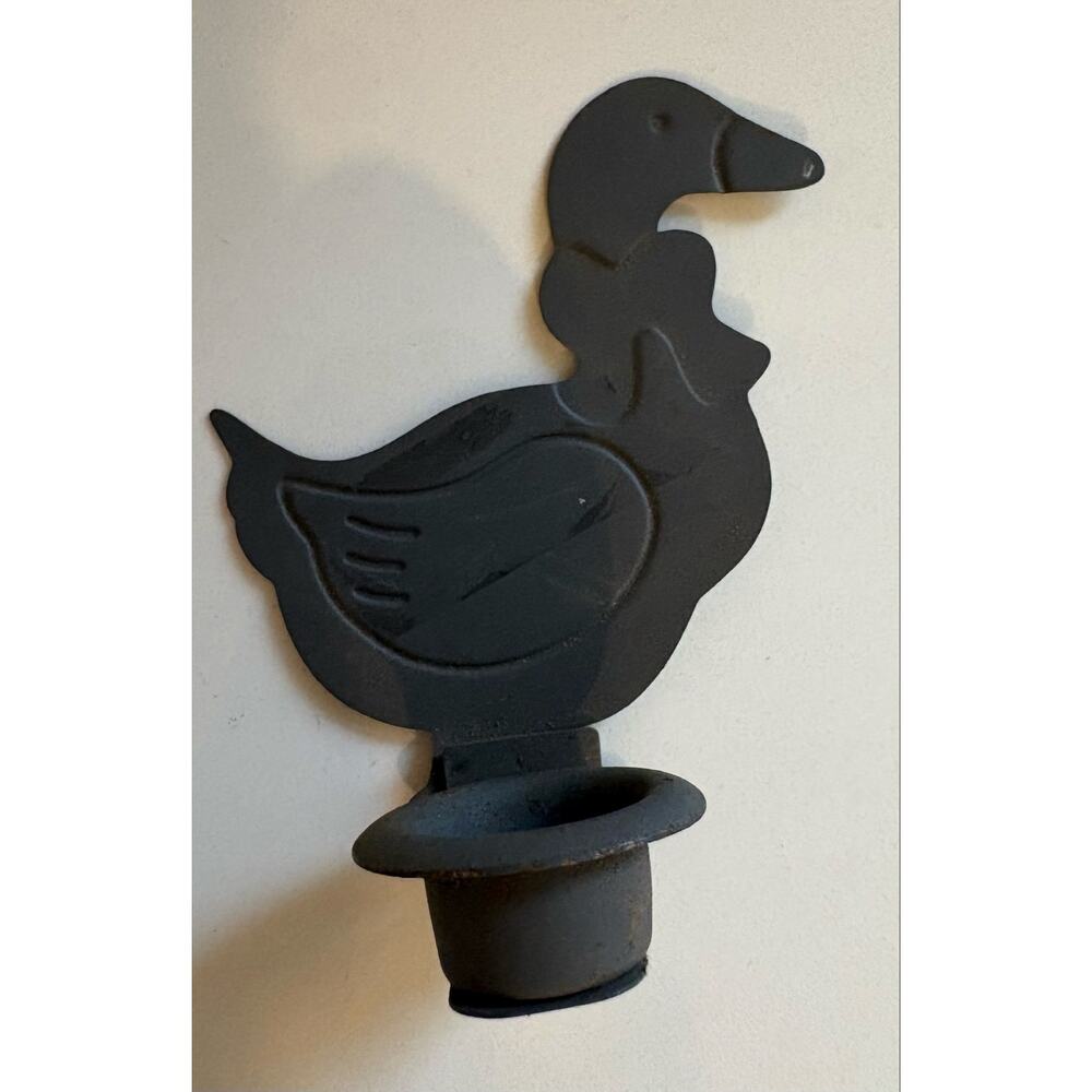 Vintage JASCO Metal Taper Candle Holder Duck Goose